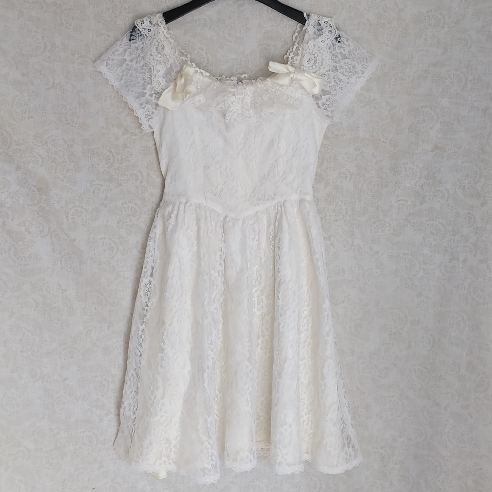 Jessica McClintock White lace dress Vintage